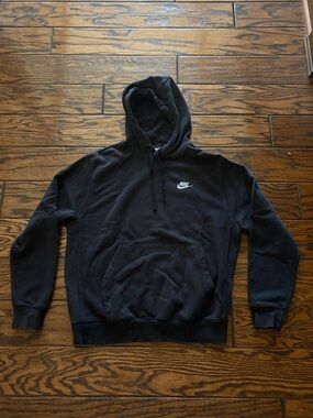 Nike Black Pullover Hoodie with White Swoosh